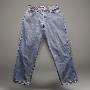 Levis Vintage Mens 560 Blue Denim Jeans Tapered Leg Loose Fit 33x28